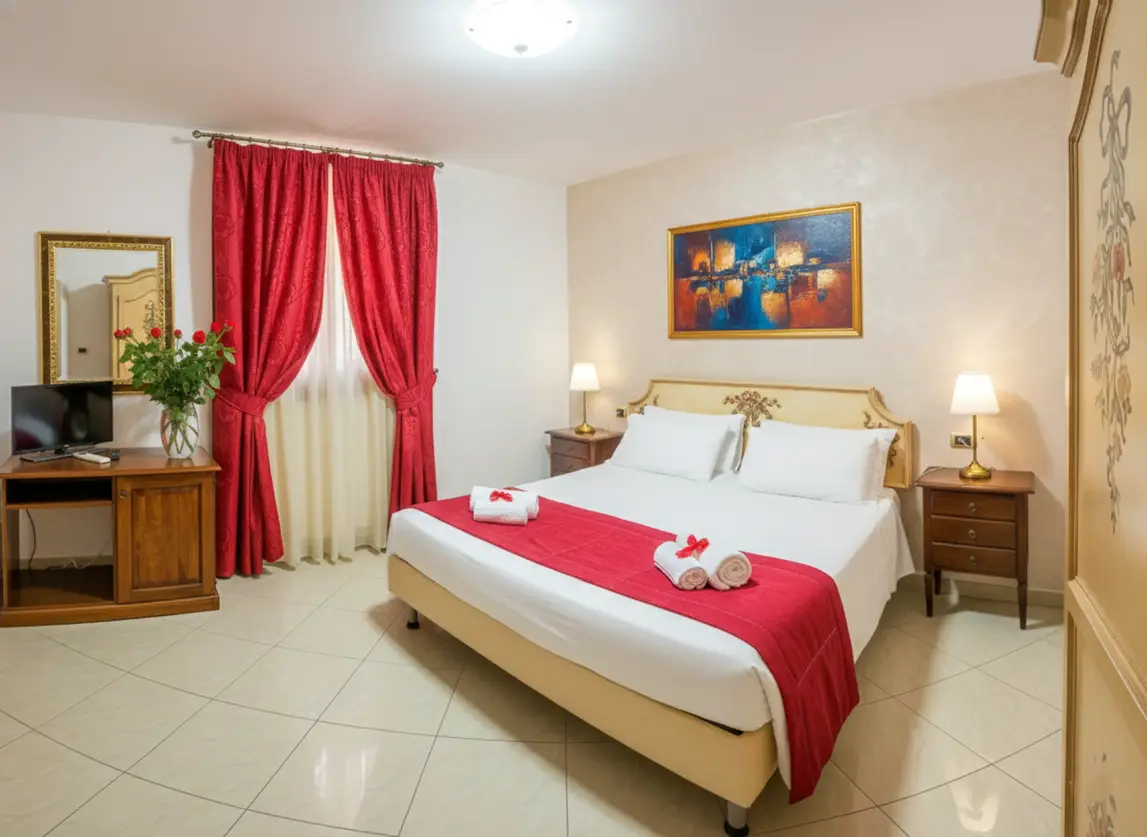 panoramica della camera matrimoniale senza balcone